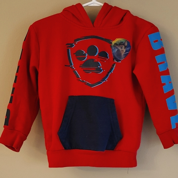 Paw Patrol red pullover hoodie with holographic patch - Picture 1 of 6